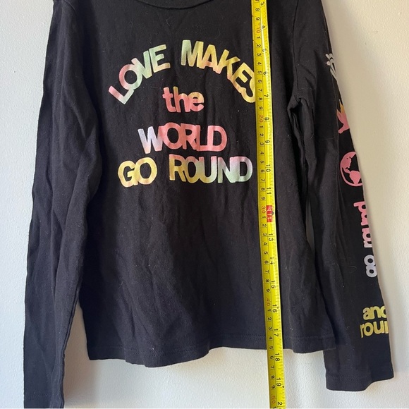 🌼 5/$25 Old Navy Girls Long Sleeve Graphic Tee Shirt Black  Tie Dye Font Size 8 - Picture 5 of 7